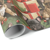 French Bulldog Winter Woof-Märchen Weihnachten Geschenkpapier (Rolleneckpunkt)