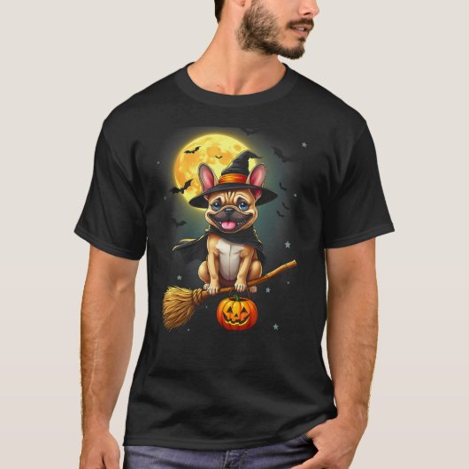 French Bulldog Witch Dog Funny Halloween Dogs Men T-Shirt (Vorderseite)