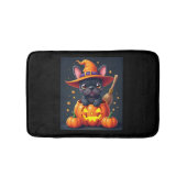 French Bulldog Witch Pumpkin Halloween Mens Womens Badematte (Vorderseite)