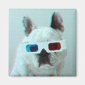 French Bulldog With 3D Glasses Magnet (Vorne)
