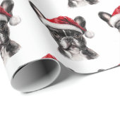 French Bulldog with Santa Hat Geschenkpapier (Rolleneckpunkt)