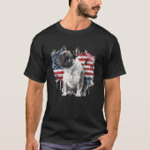 French Bulldog with the American Flag  1 T-Shirt (Vorderseite)