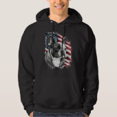 French Bulldog with the American Flag Hoodie (Vorderseite)