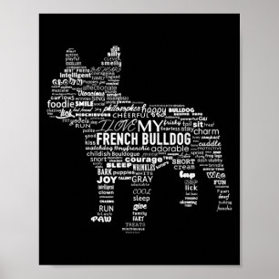 French Bulldog Words T Ways to Beschreibe My Frenc Poster