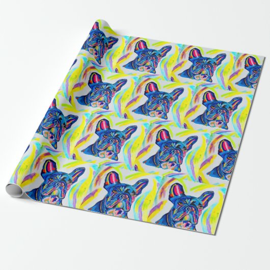 French Bulldog Wrapping Paper Geschenkpapier (Ungerollt)