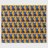 French Bulldog Wrapping Paper Geschenkpapier (Flach)