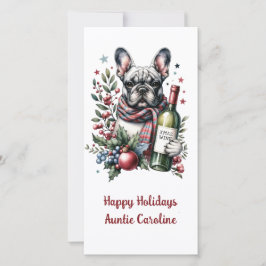 French Bulldog Xmas Holiday Watercolor-Design Feiertagskarte