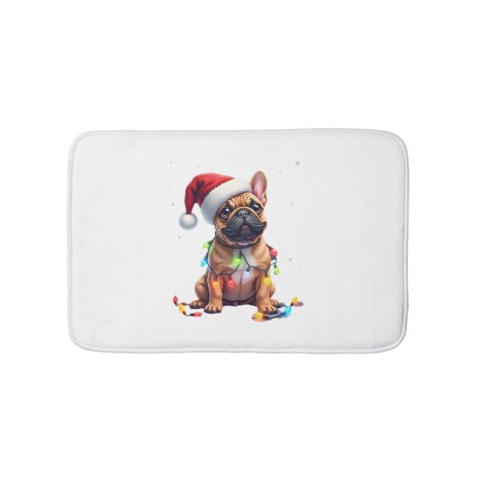 French Bulldog Xmas Lighting Santa French Bulldog  Badematte (Vorderseite)