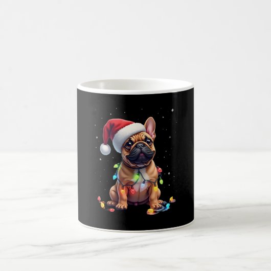 French Bulldog Xmas Lighting Santa French Bulldog Kaffeetasse (Mittel)