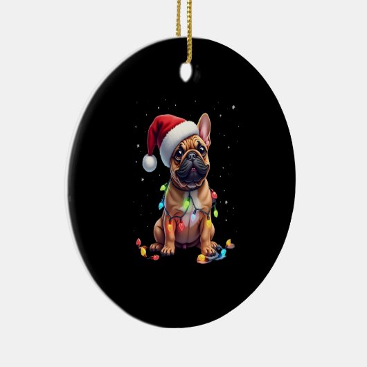 French Bulldog Xmas Lighting Santa French Bulldog Keramik Ornament (Rechts)