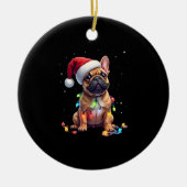 French Bulldog Xmas Lighting Santa French Bulldog Keramik Ornament (Vorne)