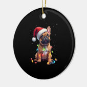 French Bulldog Xmas Lighting Santa French Bulldog Keramik Ornament (Links)