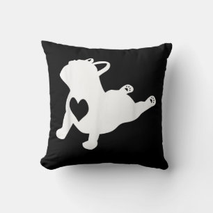 French Bulldog Yoga Liebe Herzstück Frenchie Worko Kissen