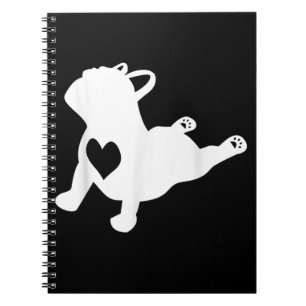 French Bulldog Yoga Liebe Herzstück Frenchie Worko Notizblock
