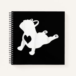French Bulldog Yoga Pose Liebe Herzgeschenk Notizblock