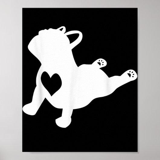 French Bulldog Yoga Pose Liebe Herzgeschenk Poster (Vorne)