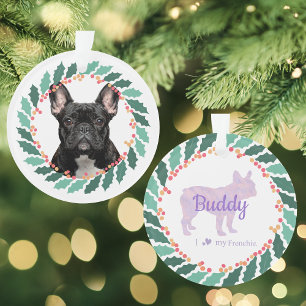 French Bulldog Zierwerk Personalisiert Lavender Gi Ornament
