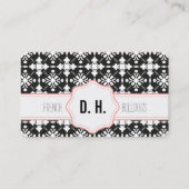 French Bulldogs Black and Pink Visitenkarte (Vorderseite)