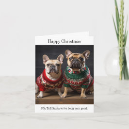 French Bulldogs Christmas Card Karte