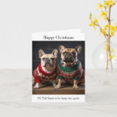 French Bulldogs Christmas Card Karte (Gelbe Blume)
