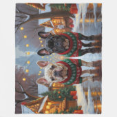 French Bulldogs Christmas Snow Holiday Fleecedecke (Vorderseite)