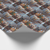 French Bulldogs Christmas Snow Holiday Geschenkpapier (Ecke)