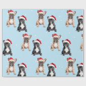 French Bulldogs Christmas Watercolor Geschenkpapier (Flach)