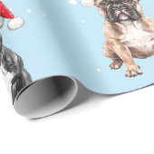 French Bulldogs Christmas Watercolor Geschenkpapier (Rolleneckpunkt)