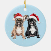 French Bulldogs Christmas Watercolor Keramik Ornament (Hinten)