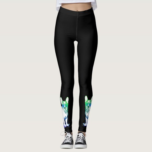 French Bulldogs Couple Leggings (Vorderseite)
