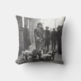 French Bulldogs Dog Walker Throw Pillow Kissen