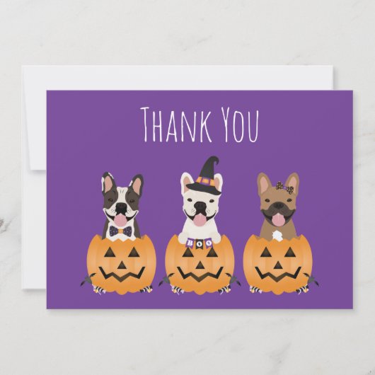 French Bulldogs Halloween Danke (Vorderseite)