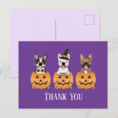 French Bulldogs Halloween Danke Postkarte (Vorne/Hinten)