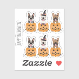 French Bulldogs Happy Halloween Aufkleber