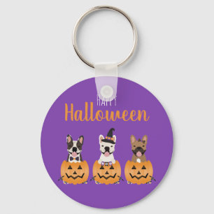 French Bulldogs Happy Halloween Schlüsselanhänger