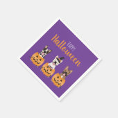 French Bulldogs Happy Halloween Serviette (Ecke)