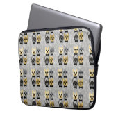 French Bulldogs Herringbone Gray Laptopschutzhülle (Vorderseite Links)