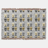 French Bulldogs Herringbone Grey Decke (Vorderseite)