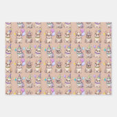 French Bulldogs Pastel Birthday Pattern Geschenkpapier Set (Vorderseite 2)