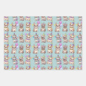 French Bulldogs Pastel Birthday Pattern Geschenkpapier Set (Vorderseite)