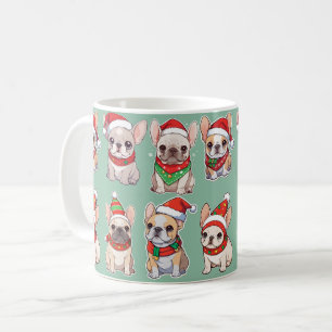 French Bulldogs Pastell Christmas Pattern Kaffeetasse