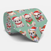 French Bulldogs Pastell Christmas Pattern Krawatte (Gerollt)