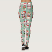 French Bulldogs Pastell Christmas Pattern Leggings (Rückseite)