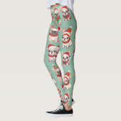 French Bulldogs Pastell Christmas Pattern Leggings (Links)