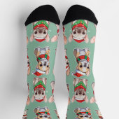 French Bulldogs Pastell Christmas Pattern Socken (Oben)
