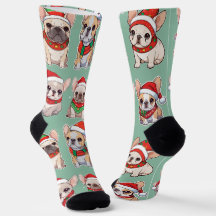 French Bulldogs Pastell Christmas Pattern