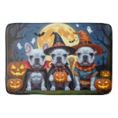 French Bulldogs Pumpkin Halloween Funny Funny Badematte (Vorderseite)