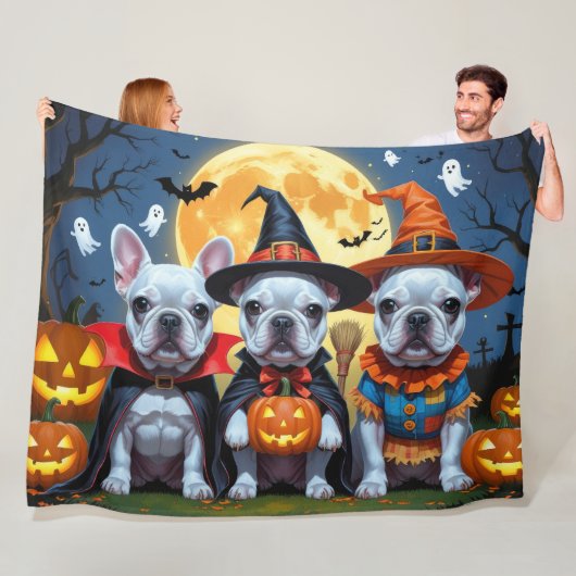 French Bulldogs Pumpkin Halloween Funny Funny Fleecedecke (Beispiel)