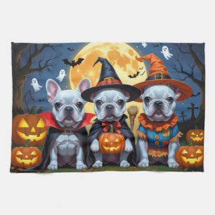 French Bulldogs Pumpkin Halloween Funny Funny Geschirrtuch