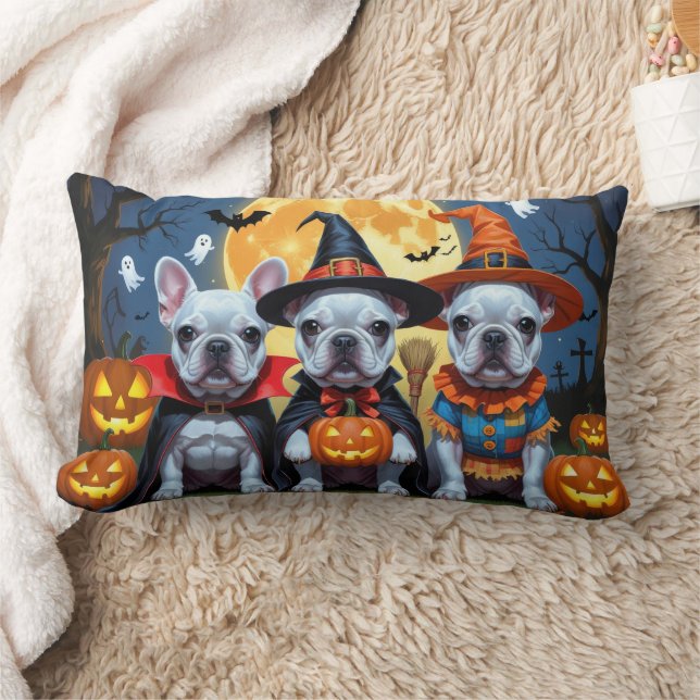 French Bulldogs Pumpkin Halloween Funny Funny Lendenkissen (Decke)